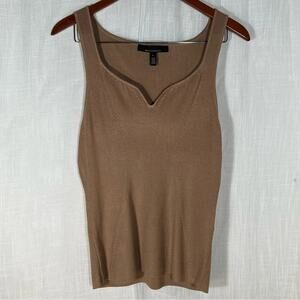 White House Black Market Tan Flattering Fit Sweater Tank Size L